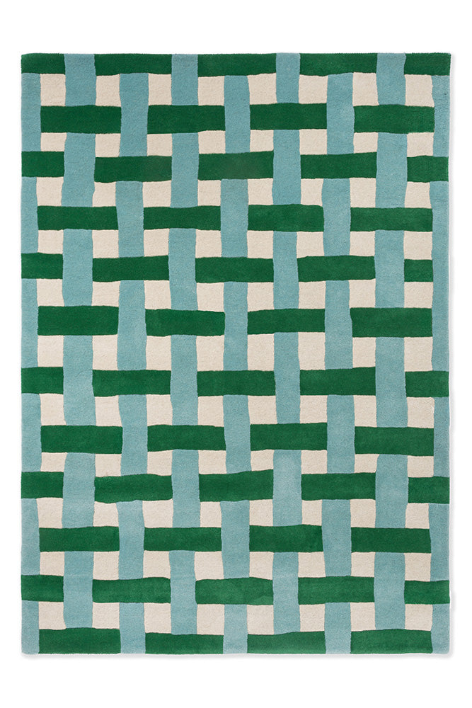 Alfombra Sophie Robinson x Harlequin Basket Weave Esmeralda/Aguamarina 144107