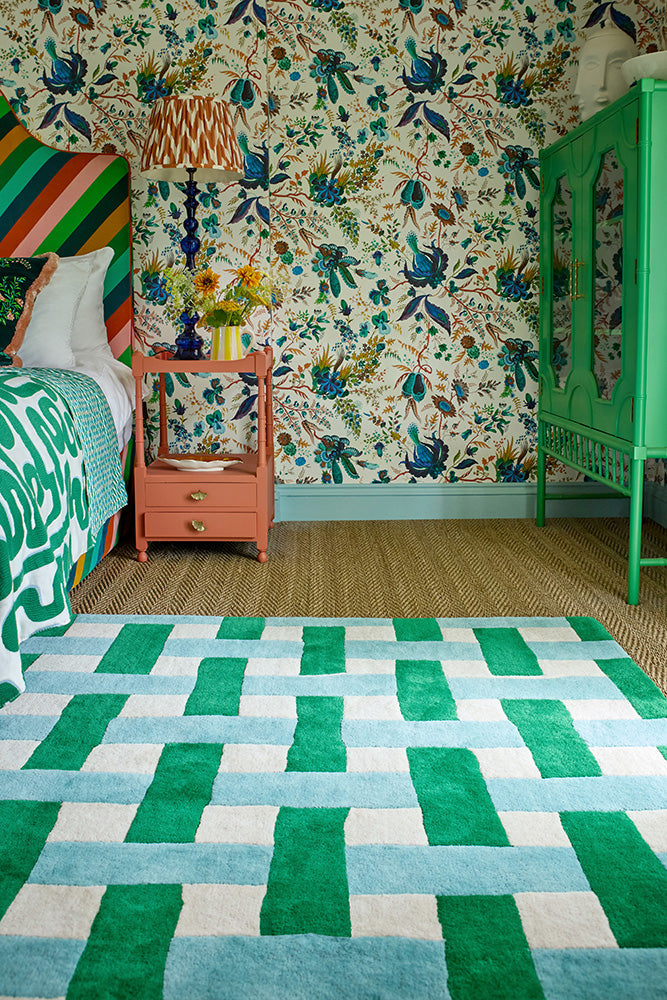 Alfombra Sophie Robinson x Harlequin Basket Weave Esmeralda/Aguamarina 144107