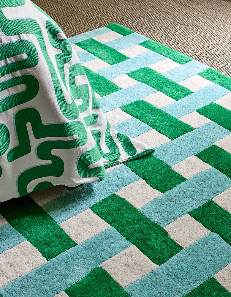 Alfombra Sophie Robinson x Harlequin Basket Weave Esmeralda/Aguamarina 144107