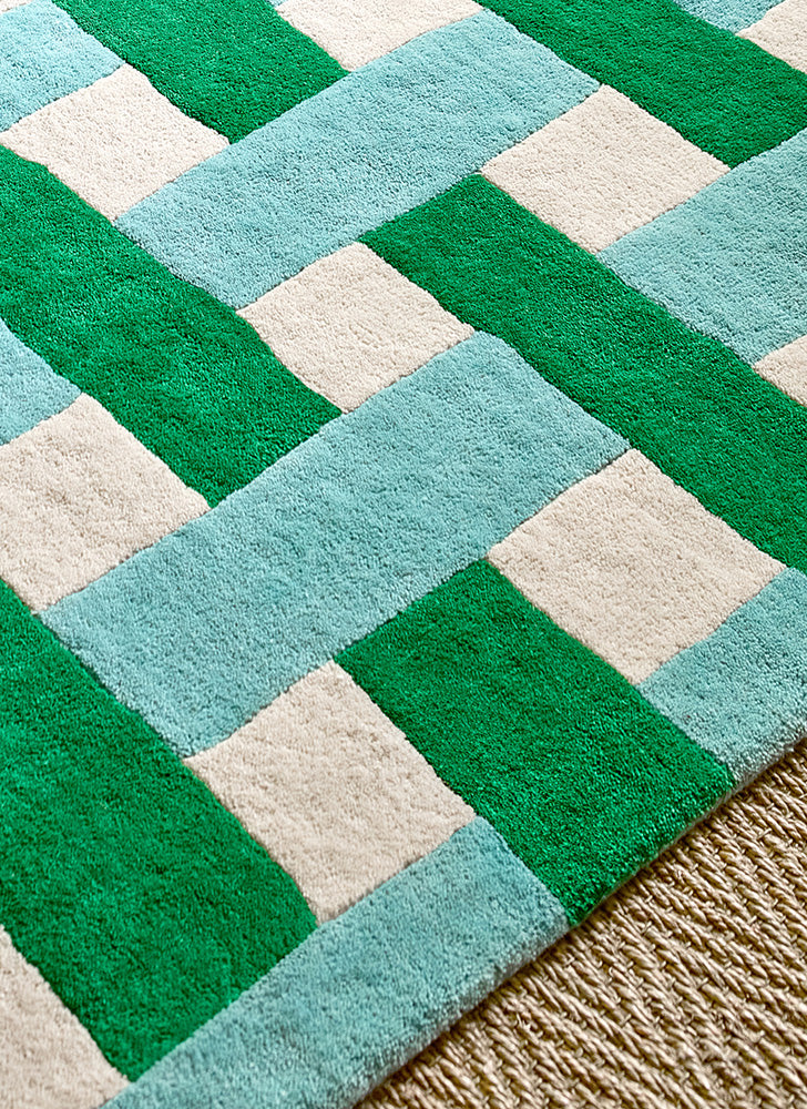 Alfombra Sophie Robinson x Harlequin Basket Weave Esmeralda/Aguamarina 144107