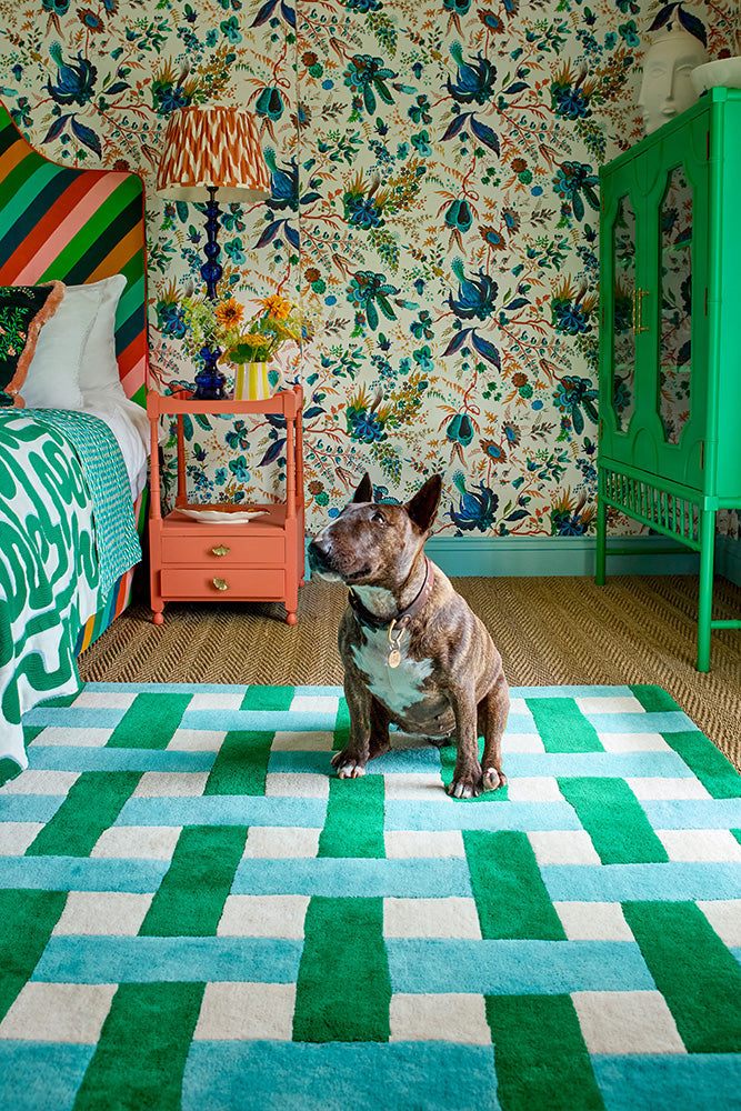 Alfombra Sophie Robinson x Harlequin Basket Weave Esmeralda/Aguamarina 144107