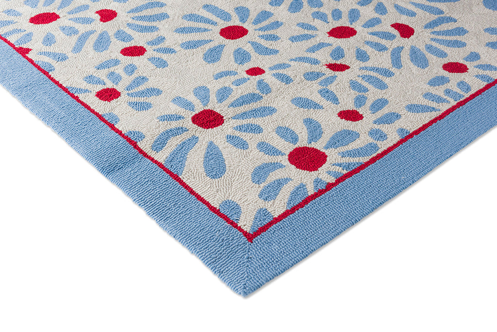 Alfombra para exteriores Laura Ashley Thorncliff azul cielo 480308