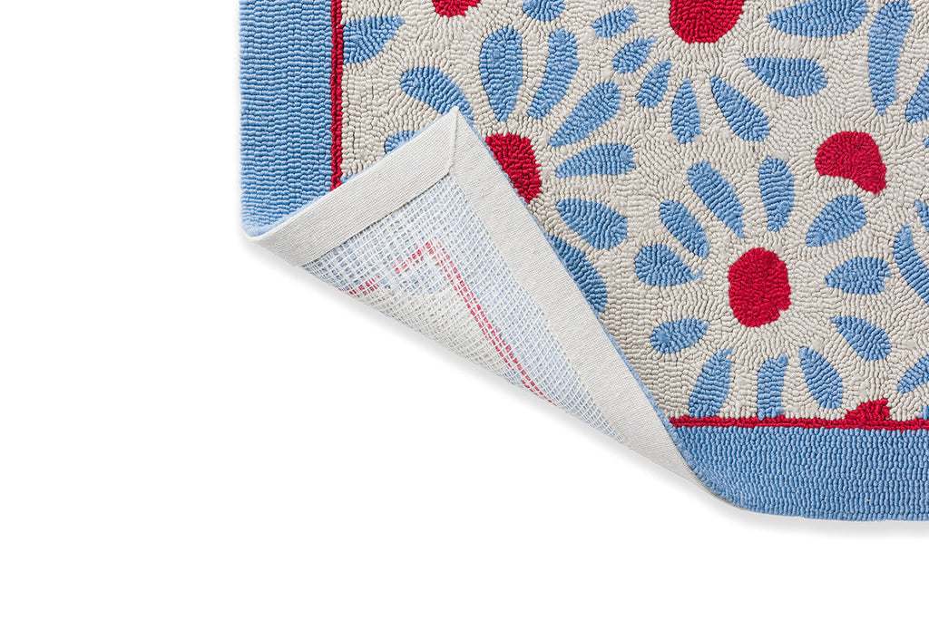 Alfombra para exteriores Laura Ashley Thorncliff azul cielo 480308