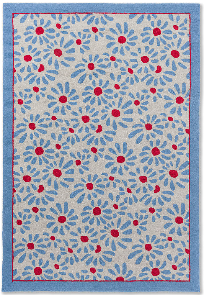 Alfombra para exteriores Laura Ashley Thorncliff azul cielo 480308