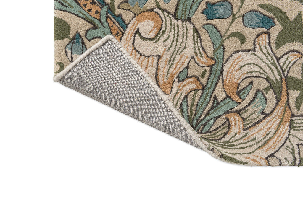 Morris & Co Golden Lily Green - Red 130107 Rug
