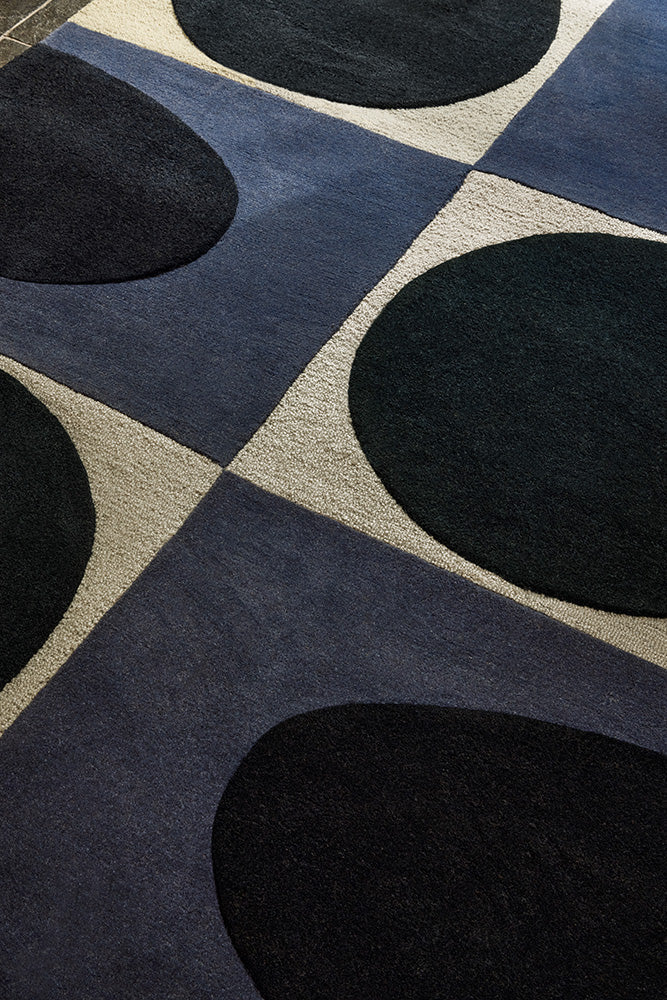 Alfombra Orla Kiely Spot Square Azul Marino 157908
